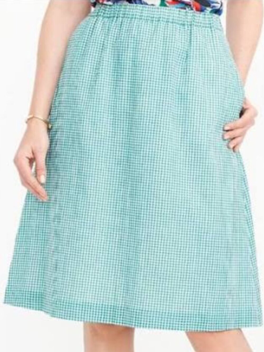 J.Crew Gingham Midi Skirt